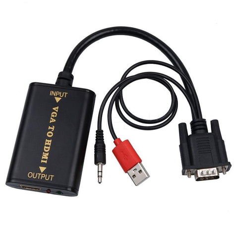 HD 1080P Converter VGA to HDMI Connector Audio Cable  for PC Computer TV